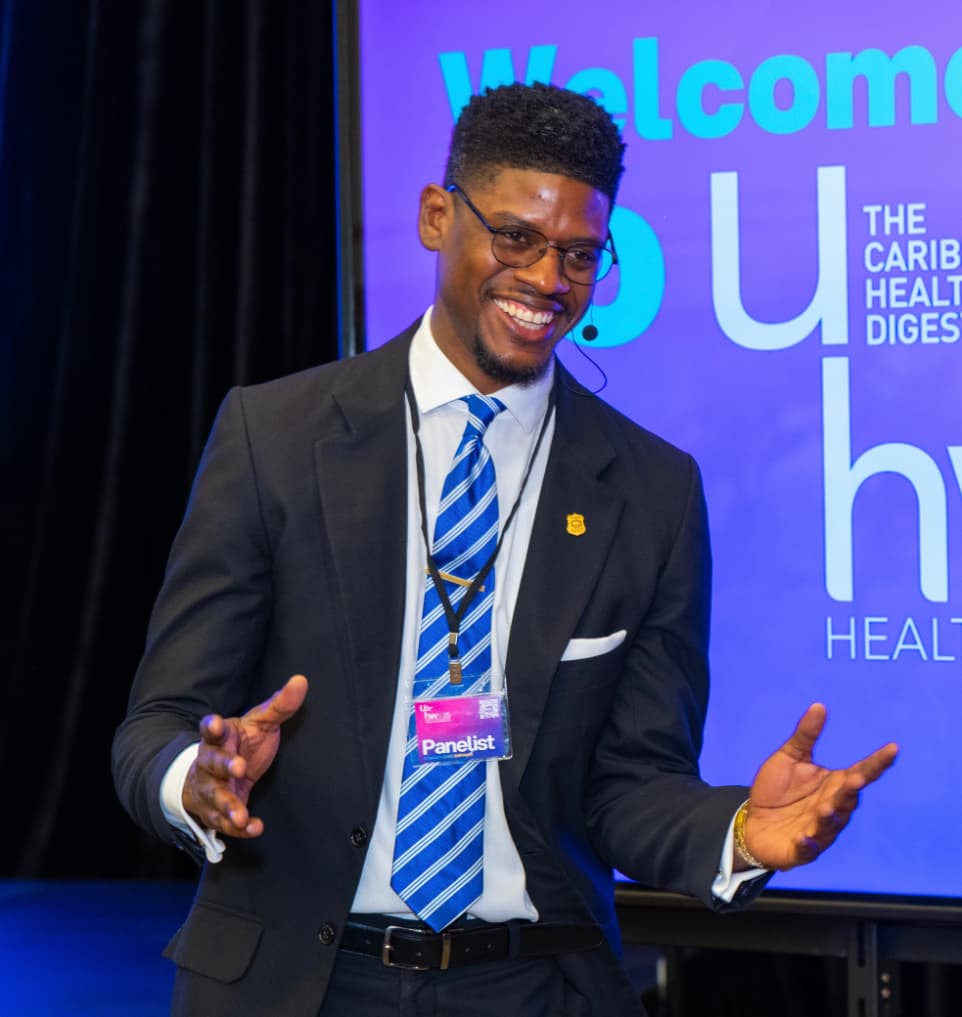 Daron presenting at a speaking engagement